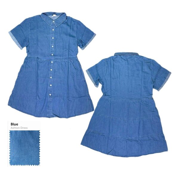 BRAND NEW LuLaRoe Ashton Denim Dress Blue - Pick a size - Picture 1 of 2